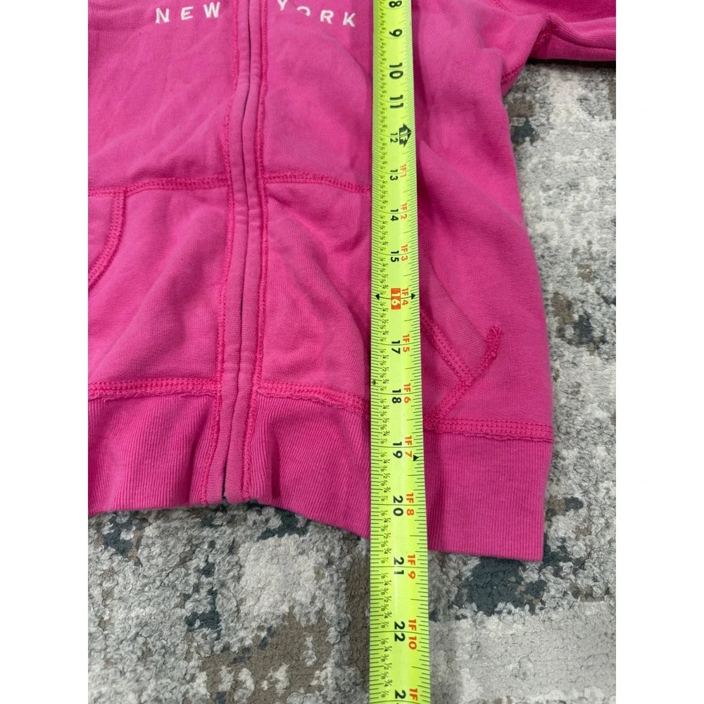 Abercrombie Kids Pink Full Zip Hoodie Logo Sweatshirt XL Y2K